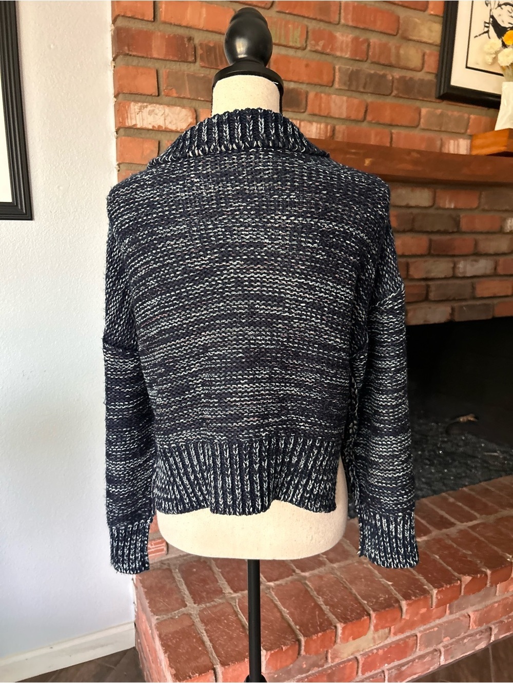 Anthropologie Pilcro Mega Henley Sweater in Navy Blue Sz XS - Picture 8 of 9